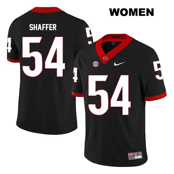 Georgia Bulldogs Women's Justin Shaffer #54 NCAA Legend Authentic Black Nike Stitched College Football Jersey OFV5456DG